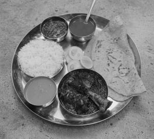 Kala mutton thali