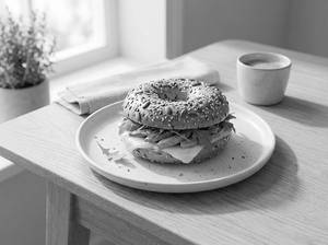 Avo Arugula Cheese Bagel