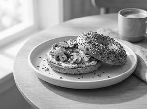 Truffle Mushroom & Herbed Cheese Bagel