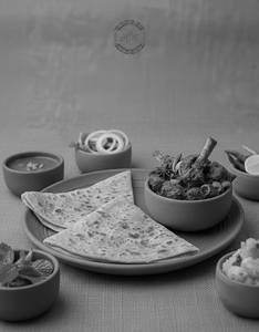 Tikona Paratha(3 Pcs) With Champaran Special Chicken