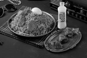 Chicken Biryani with Chicken Angara Kebab & Lemon Soda