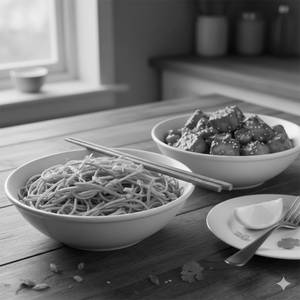 Veg Noodles with Panner Chilli