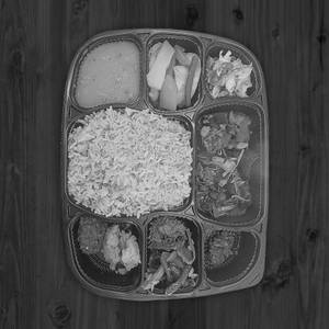 Smoked beef dry bamboo shoot thali