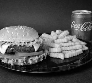 Grilled Chicken Burger with Coke 250ml Soft Beverage and Fries [Small]