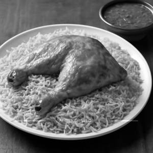 Chicken mandi rice [served with mandi sauce]