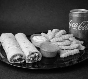 Paneer Shawarma With Coke 250Ml Soft Beverage And Fries [Small]