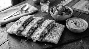 Chicken Cheese Mughlai Paratha (1 Pc).