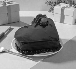 Chocolate Truffle Eggless Heart Shape Cake
