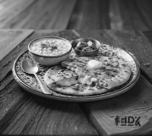 Cheese corn Paratha And Dahi Combo