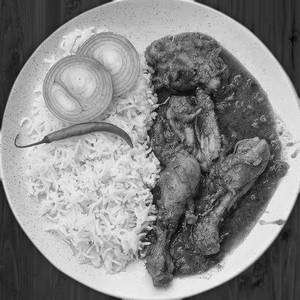 Rice + Chicken Curry + Pickle