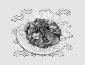 Phad Som Makhan - Prawns