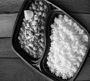 Chole Chawal in tray 