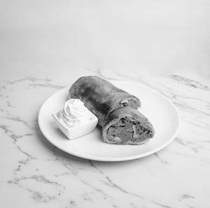 Apple Strudel Slice With Fresh Cream