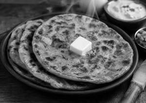 2 aloo paratha with amul butter