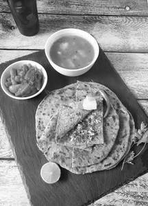 2 paneer paratha with amul butter