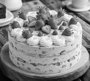 Kashmiri Strawberry Fresh Farm Cake [1000 Grams]