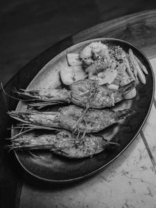 Grilled tiger prawn