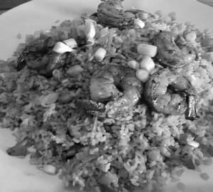 Fried rice prawns