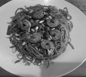 Chowmein prawns