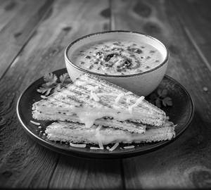 Cream Of Mushroom Soup With Cheese Toast