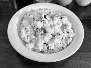 Curd Rice With Papad And Pickle