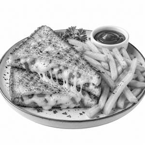 Veg Grilled Sandwich With Fries