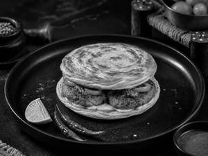 Mushroom Galouti Paratha Burger