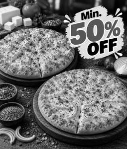 Paneer Pizza + Onion Pizza