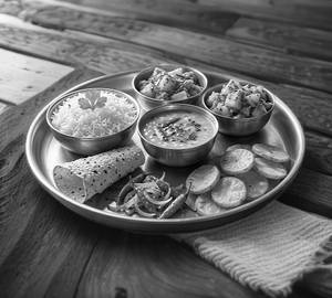 Mini Thali ( RICE, DAL, SABJI, PAPAD, FRY )
