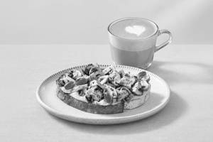 Herbed Mushrooms & Hummus (Egg) + Choice of Beverage