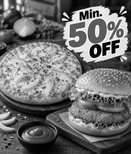 Onion Pizza + Veg Burger