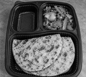 2 Pyaz Hari Mirchi Parathe with Mixed Pickle