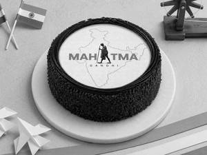 Gandhi Jayanti Celebration Chocolate Photo Cake - 500Gm