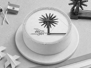 Mahatma Gandhi Jayanti Pineapple Photo Cake - 500Gm