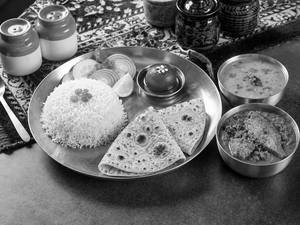 Fish Curry Roti And Rice Meal