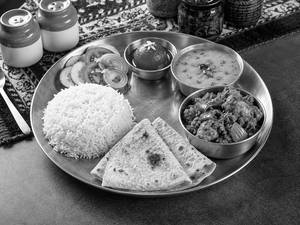 Kadhai Chicken Roti And Rice Meal