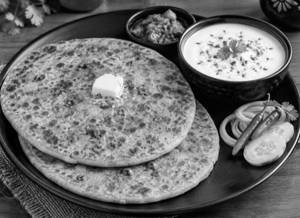 Aloo Matar Paratha [ 2 Piece  ] WITH CURD OR PICKLE