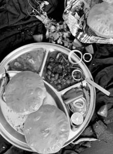 2 poori + chana + aloo launji + salad