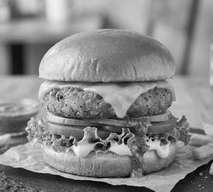 Aloo tikki cheesy burger