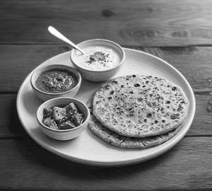 2 Paratha Combo (1 Aloo Masala + 1 Aloo Pyaz) with Dahi, Achar & Chutney