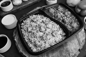 Chicken Fried Rice With Chicken Manchurian Gravy
