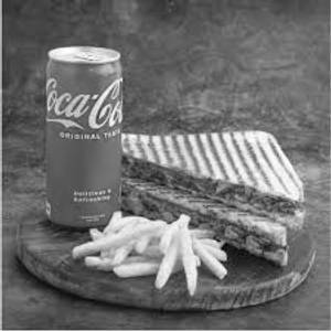 Veg Grilled Sandwich with Coke Soft Beverage and Fries