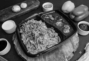 Chilli Garlic Chicken Noodles With Szechuan Chicken Gravy