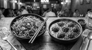 Chilli Garlic Noodle + Manchurian
