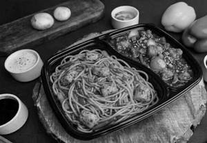 Chicken Schezwan Noodles With Chicken Chili Gravy