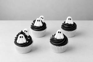 Chocolate Ghost Cup Cake (2pc)