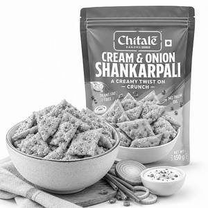 Cream And Onion Shankarpali 150 Gm