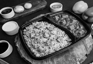 Chicken Fried Rice With Chilli Chicken Gravy