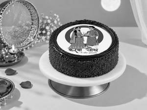 Karwa Chauth Eternal Love Chocolate Photo Cake - 500Gm