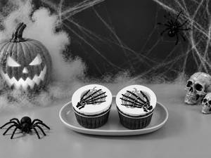 Halloween Spooky Pumpkin Photo Cupcakes - 2Pc